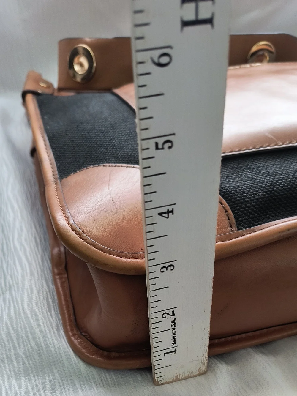 Michael Kors Tan and Black Leather-Trim Shoulder Bag